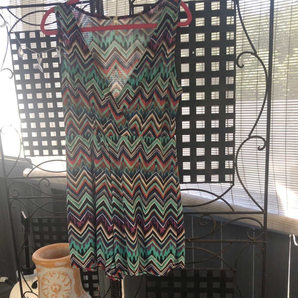 Magic Fit Green Black Asymmetrical Sundress with shorts